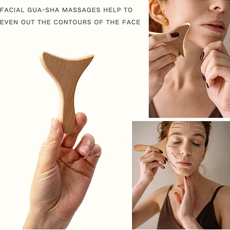 Kit de Masaje Facial de Madera - Terapia de Maderoterapia, Rodillo Reafirmante y Herramientas Gua Sha para un Lifting Natural.