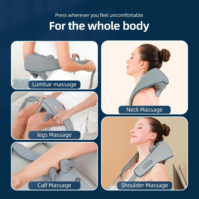 Trapezius Massager Wireless Neck Shoulder Massager Electric Neck And Back Kneading Massage Shawl Neck Relaxing