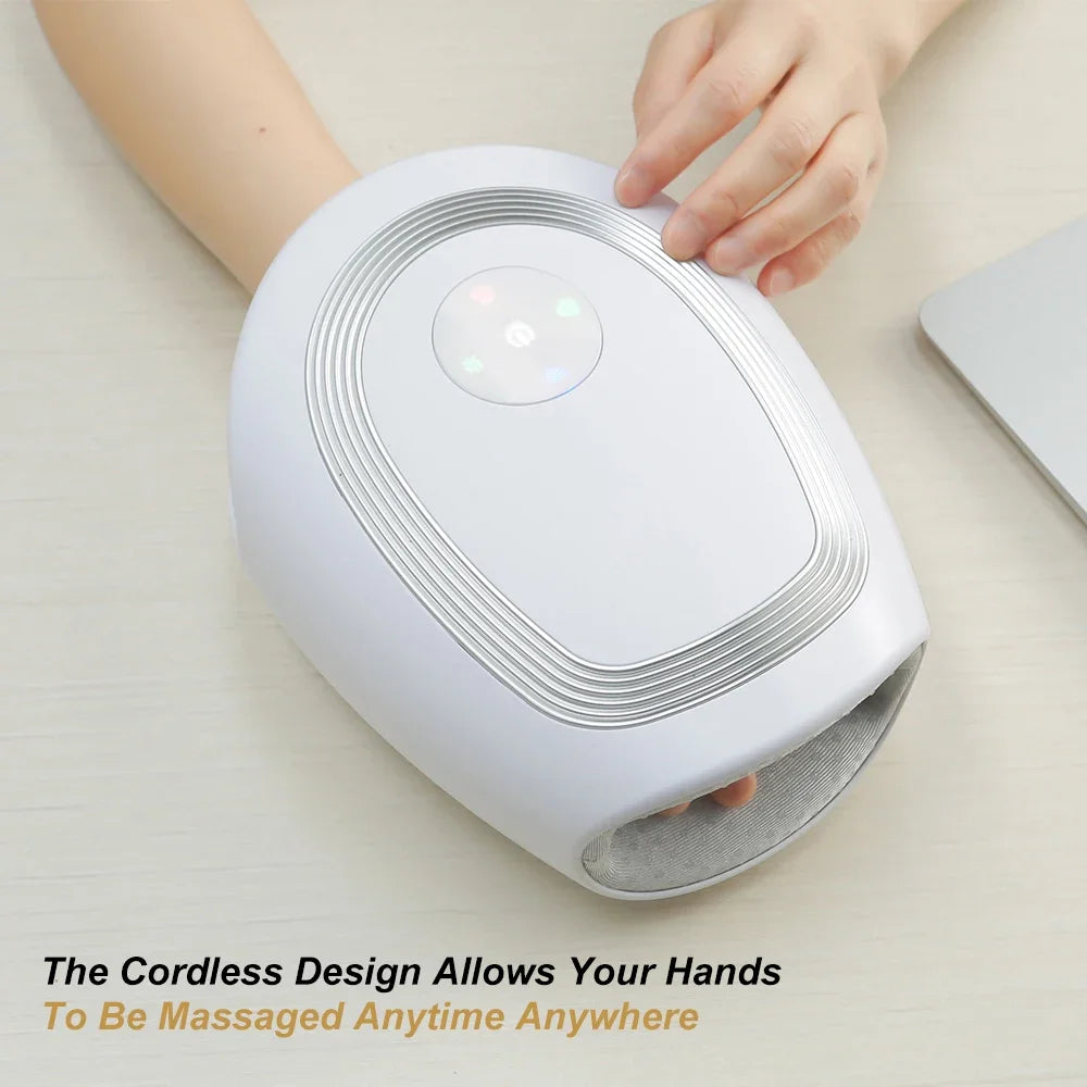 Wireless Electric Hand Massager Hot Compress Air Pressure Hand Massager Shiatsu Heating Palm Acupoint Compression Vibration