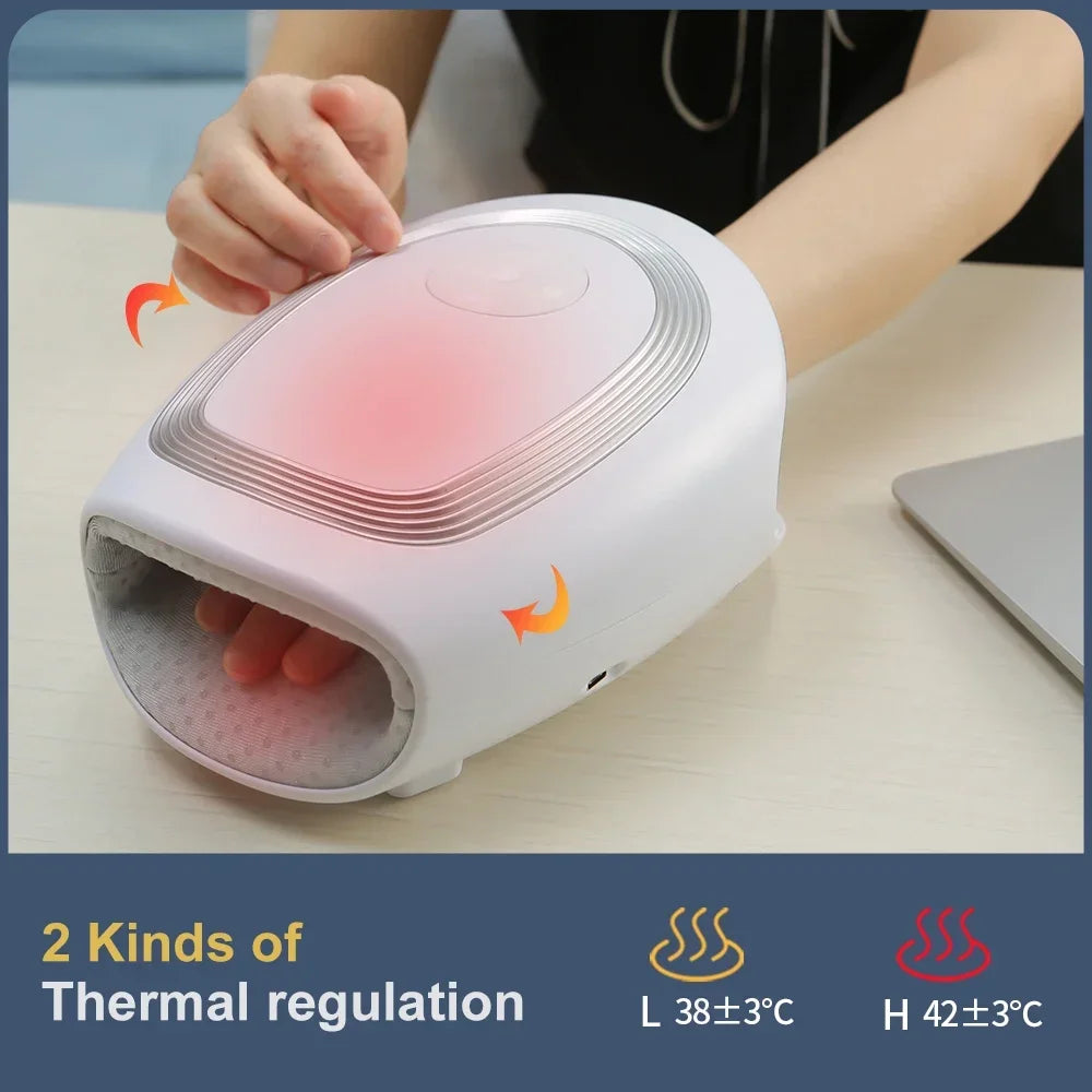 Wireless Electric Hand Massager Hot Compress Air Pressure Hand Massager Shiatsu Heating Palm Acupoint Compression Vibration