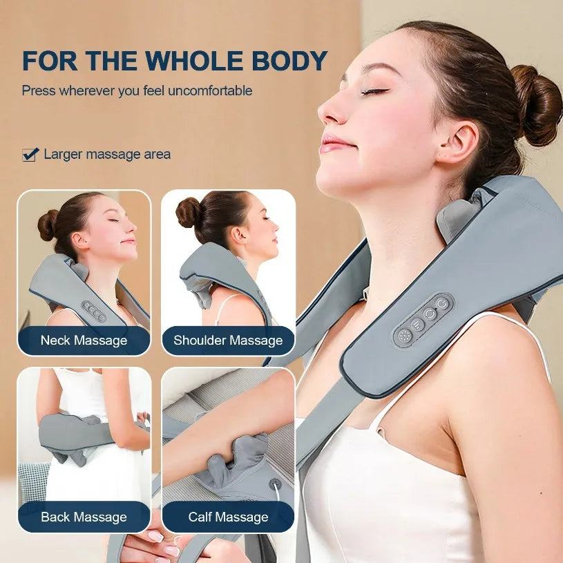 Trapezius Massager Wireless Neck Shoulder Massager Electric Neck And Back Kneading Massage Shawl Neck Relaxing